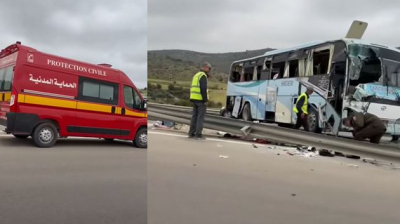 باجة: انقلاب حافلة سياحيّة جزائريّة يُسفر عن حالة وفاة و52 إصابة